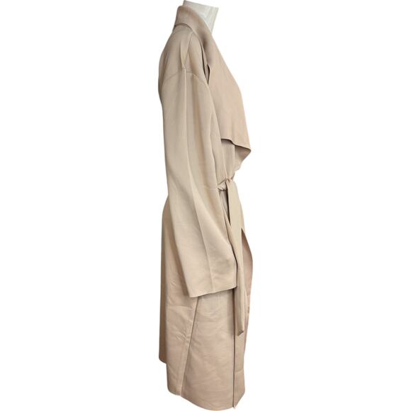Girl with Curves Draped Scuba Jacket Beige Large NWT Long Sleeve Maxi Belted - Picture 12 of 12